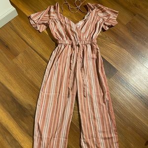 Pink Striped romper jumpsuit